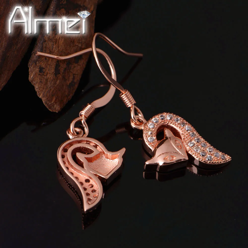 Милые серьги-подвески Almei в виде лисы для женщин и детей аниме серьги цвета