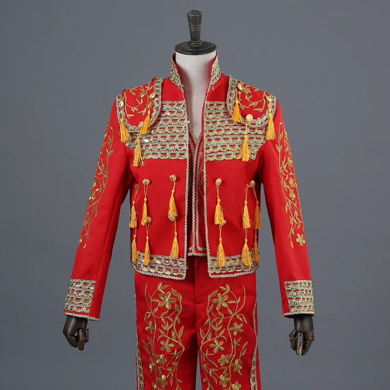 Halloween Adult Men Spanish Matador Spain Bullfighter Cosplay Costume Theater For Stage Performance Masquerade Party |