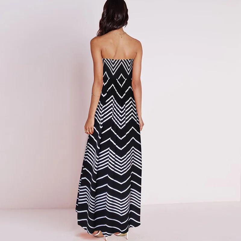 Women Maxi Dress vestidos Осень Лето Sexy Бретелек Винтаж Рукавов Полосатый Бальные Платья