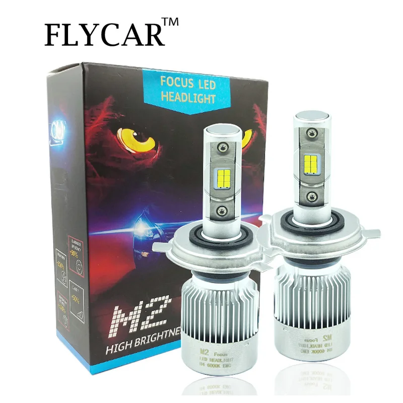 Светодиодный светильник FLYCAR H4 H7 H1 H8 H11 9005/HB3 9006/HB4 с Canbus Turbo светодиодный