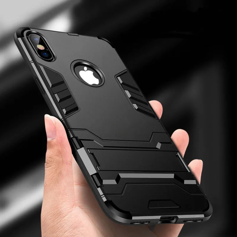 Бронированный чехол-подставка для телефона iPhone 11 7 8 6 6S Plus X XS max гибридный чехол из