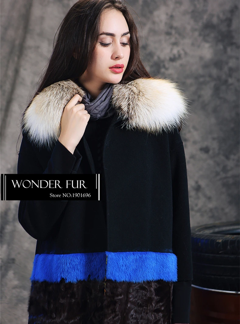 Натуральный меховой воротник из лисьего меха с золотым островом шерстяная