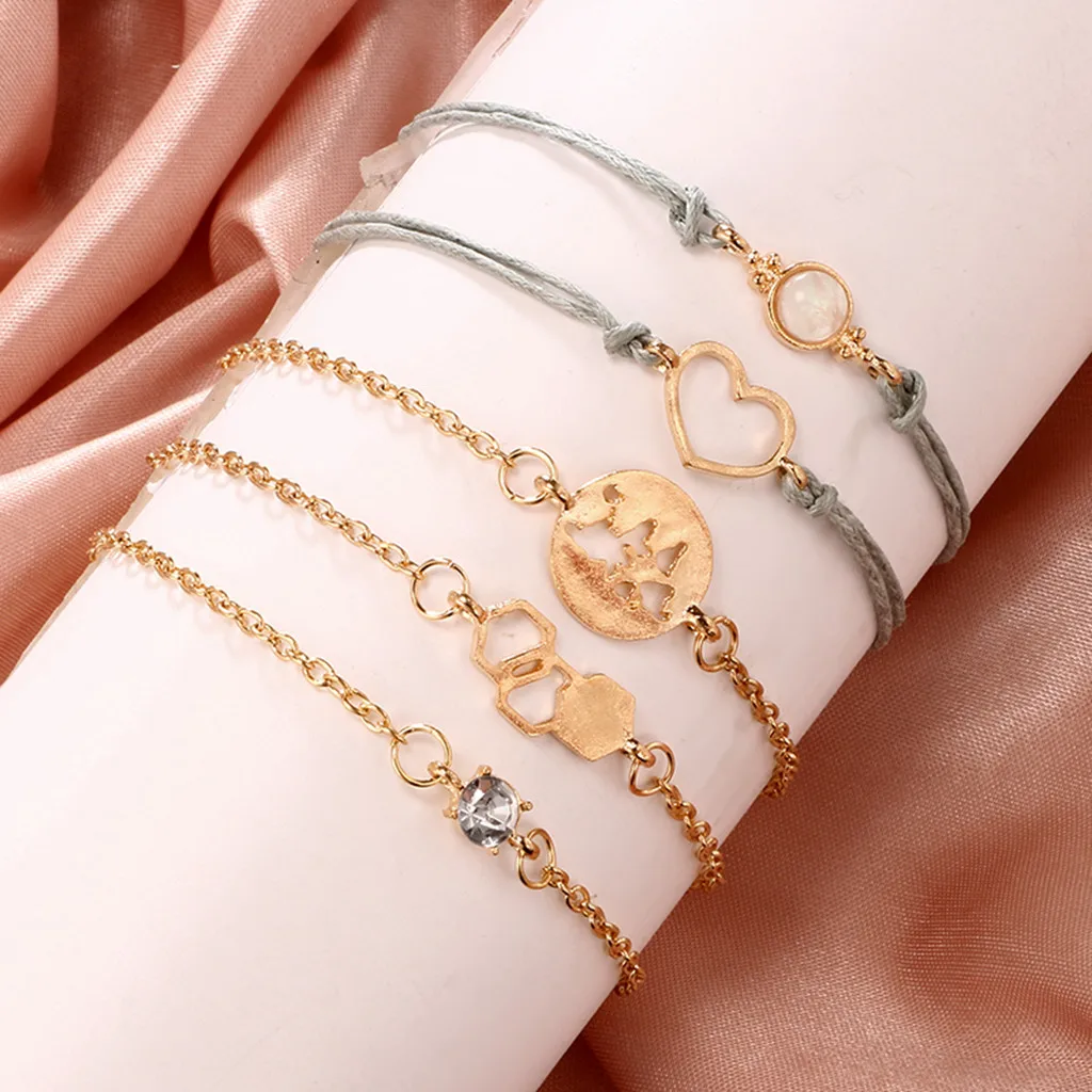 Простой золотой серебряный Модный креативный браслет в виде карты мира Love