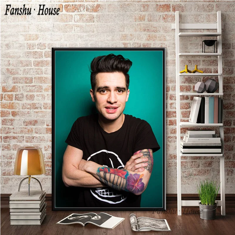 Синий Постеры и принты Brendon Urie Panic! At The Disco плакат декоративная живопись на холсте настенная Художественная Картина гостиная домашний декор - Цвет: Синий