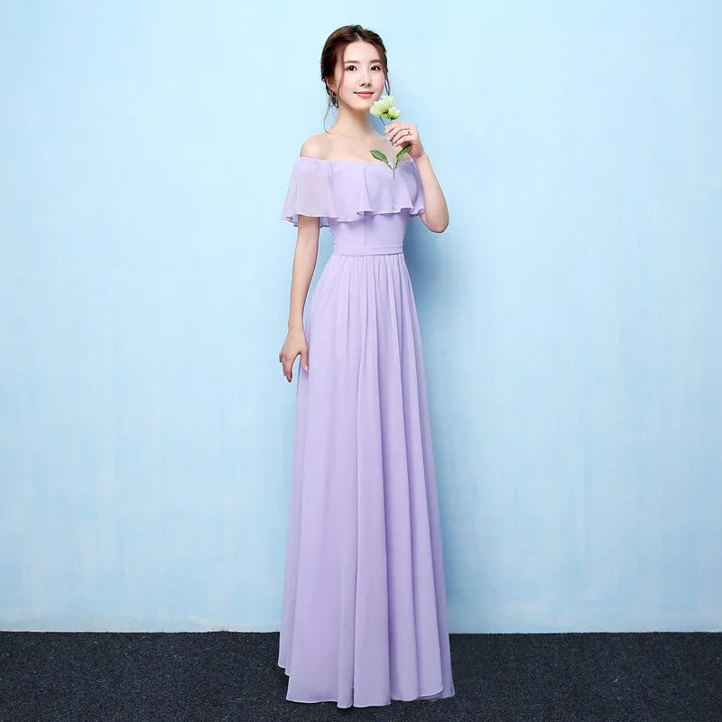 Mingli Tengda популярный шифоновый вырез лодочкой платье для подружки невесты с
