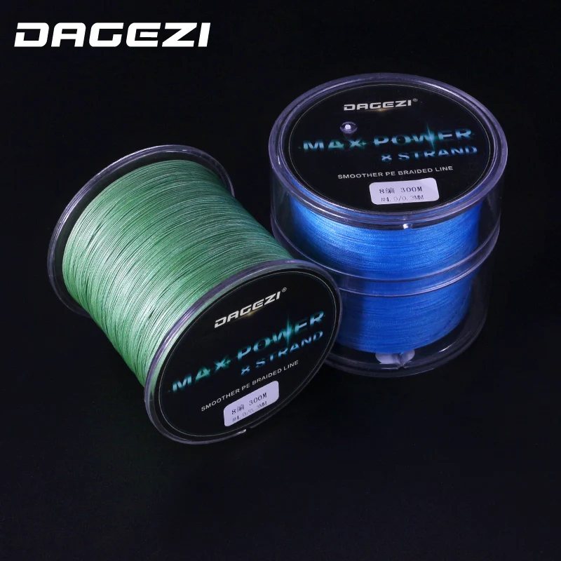 Плетеная рыболовная леска DAGEZI 8 нитей 300 м сверхпрочная гладкая из 100% ПЭ плетеная