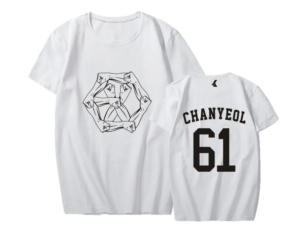 Летняя футболка EXO BAEKHYUN Album сила музыки для пар JN413 | Женская одежда