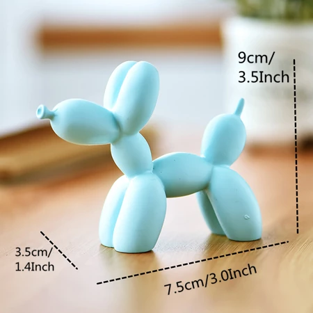 Blue Dog VILEAD 9 см Смола воздушный шар фигурки собак креативный орнамент искусственная живопись украшение торта, выпечки детство десерт на вечеринку подарок - Цвет: Blue Dog