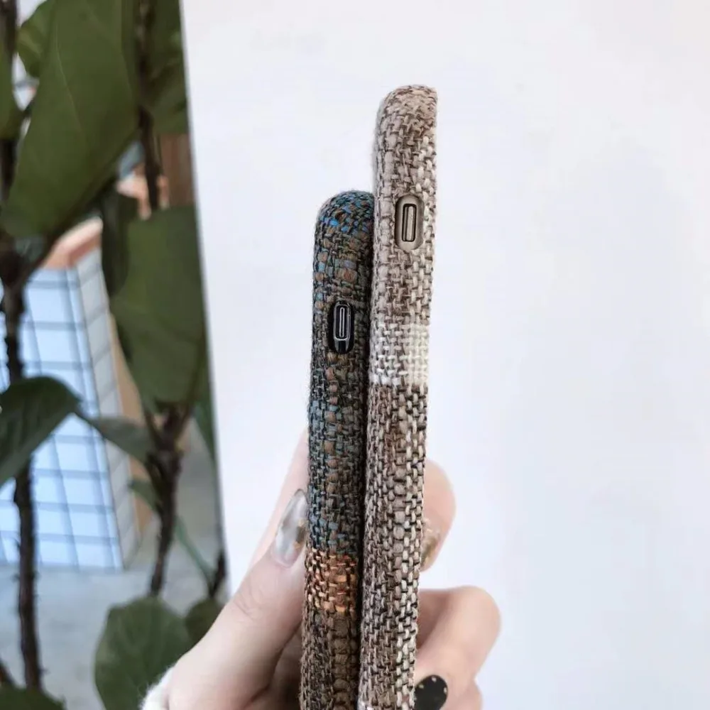 Boucho Ретро льняной чехол для телефона iPhone 6 6S 7 Plus Жесткий ПК Матовый полная Защита