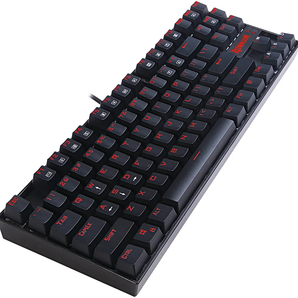 Redragon K552 KUMARA Механическая игровая клавиатура красный светодиодный с подсветкой синие переключатели эргономичная 87 клавиш USB Проводная клавиатура для PC Gamer