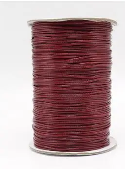 Wine red 1 вощеный хлопковый шнур, ремешок, ожерелье, вощеная нить, веревка для ювелирных браслетов DIY 0,5/1/1,5/2 мм - Цвет: Wine red
