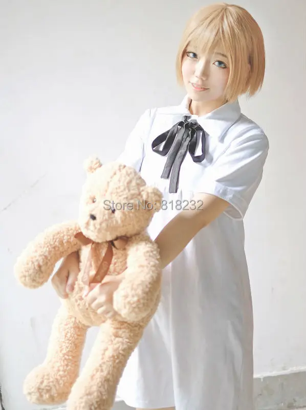 GANGSTA Nina White Short Sleeve Dress Nurse Uniform Outfit Cosplay Costumes |
