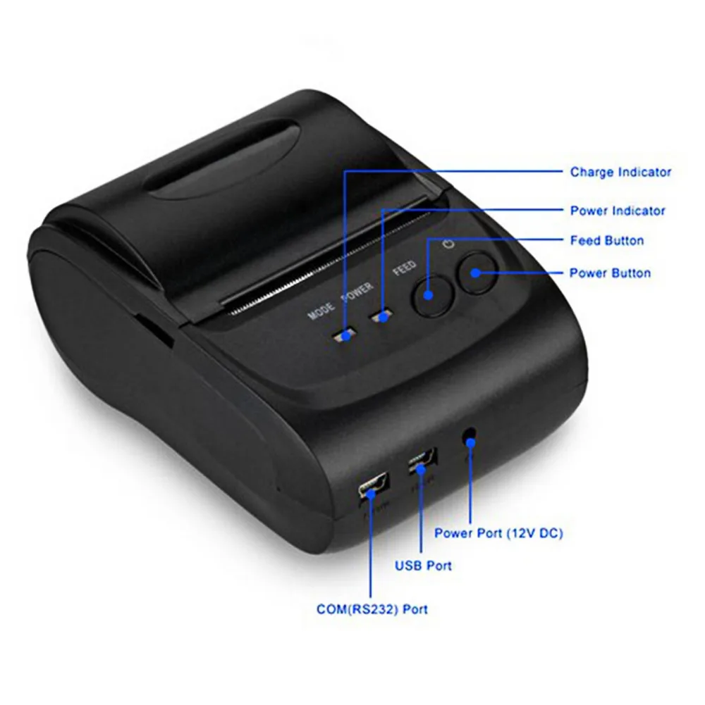 Best цена 3 шт. переносной 58 мм Bluetooth мобильный телефон принтер мини Термальность
