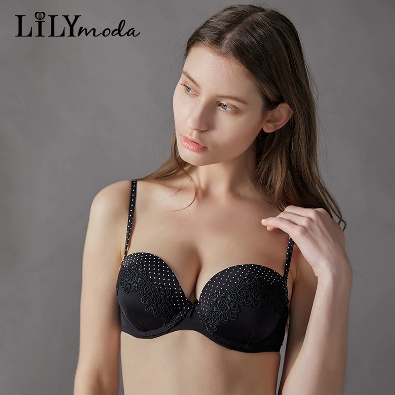 Новинка Женский винтажный бюстгальтер Lilymoda в горошек пикантное нижнее белье