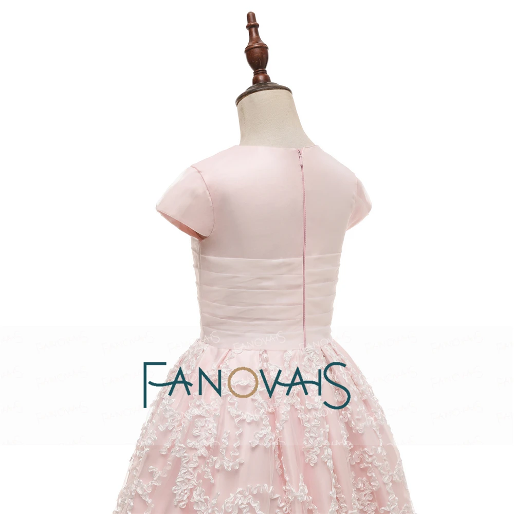 Розовые платья для девочек с цветочным узором 2018 бальное платье лодыжки Длина