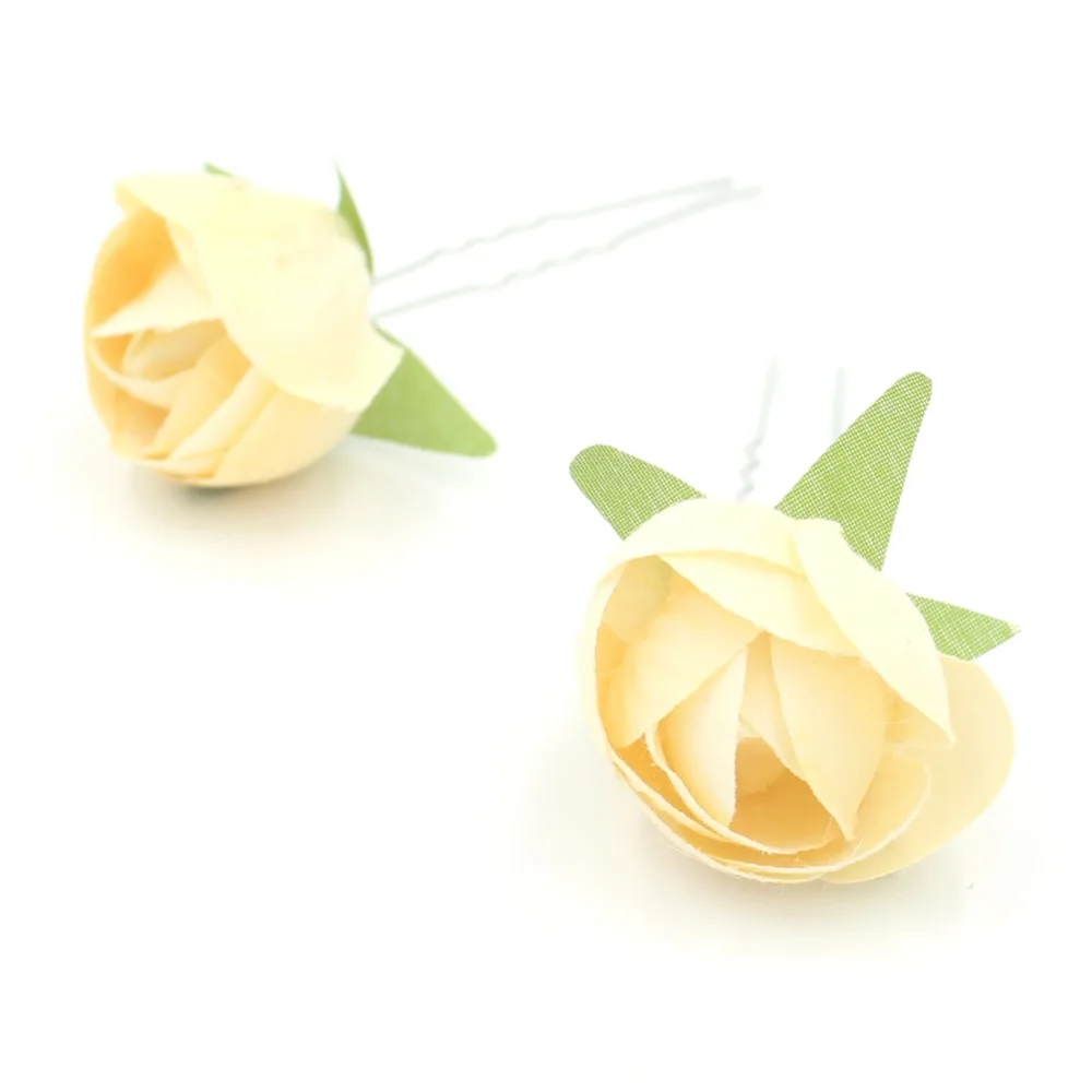 

Red/ Yellow/ Purple Flower Hair Clips Wedding Bridal Pearl Hair Pins Bridesmaid Women Hair Accessories O915[five flower price]