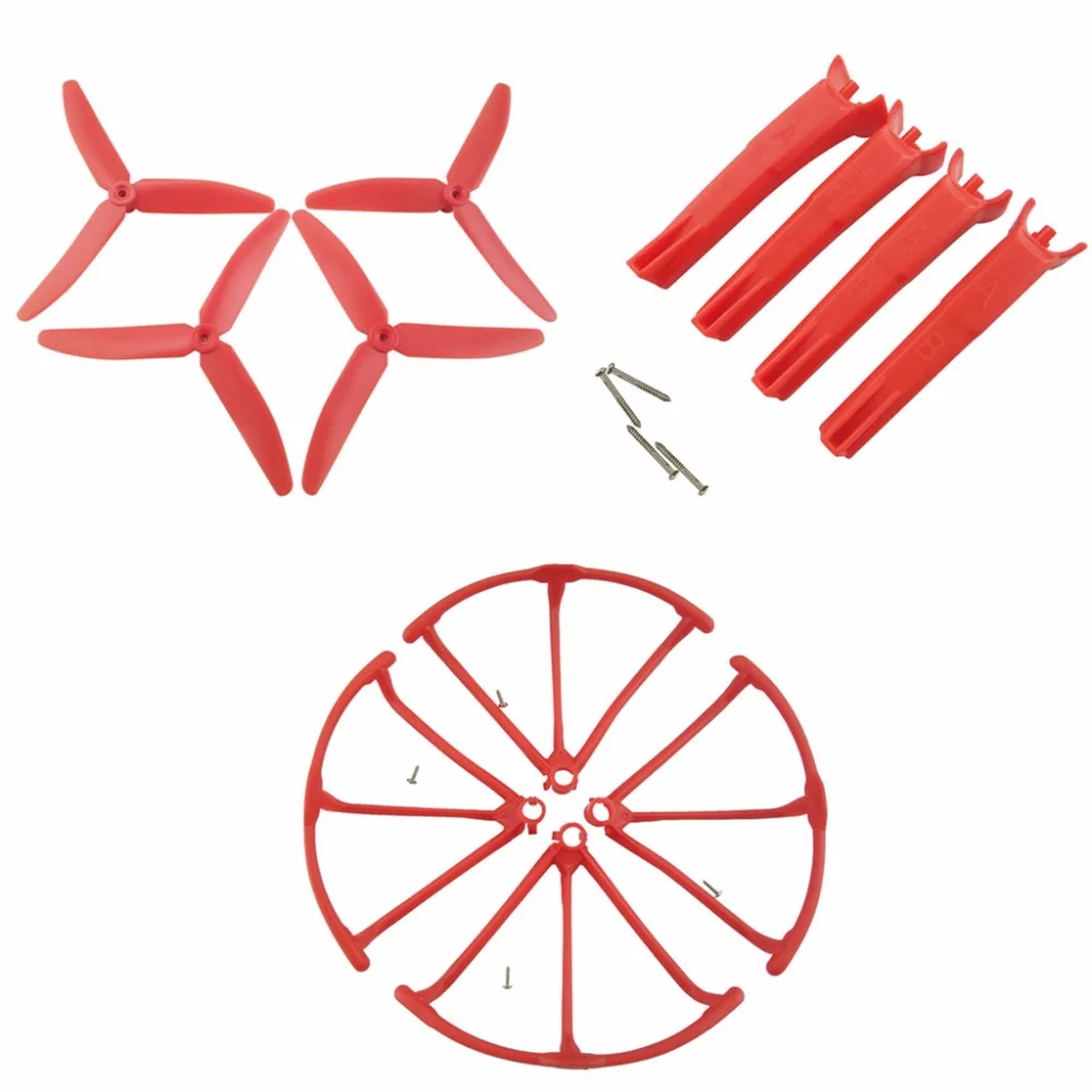 Hubsan X4 H502S H502E H216A piezas de tren de aterrizaje y h&eacute;lice y cubierta protectora + rojo-0