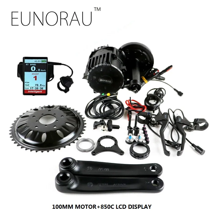 100MM and 850C LCD 48v1000w Bafang M615 52V1000W bafang BBS03 BBSHD комплект электродвигателей для электровелосипедов BB 68 мм 100 мм 110 мм 120 мм G320.1000 - Цвет: 100MM and 850C LCD