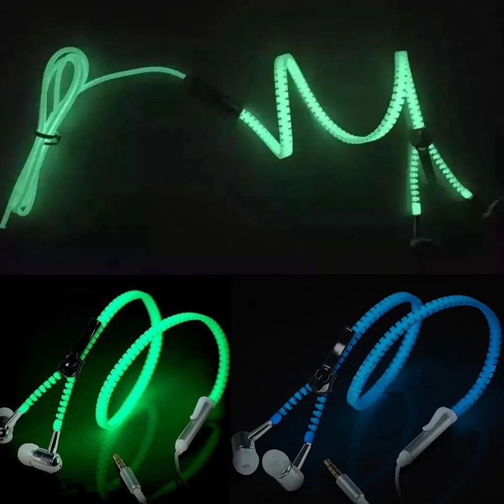 6 цветов Светящиеся в ушах светящиеся металлические наушники виде застежки