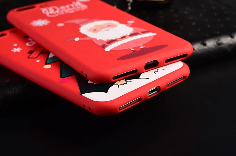 Роскошный мягкий чехол из ТПУ красного цвета с рождественской елкой отцом Санта