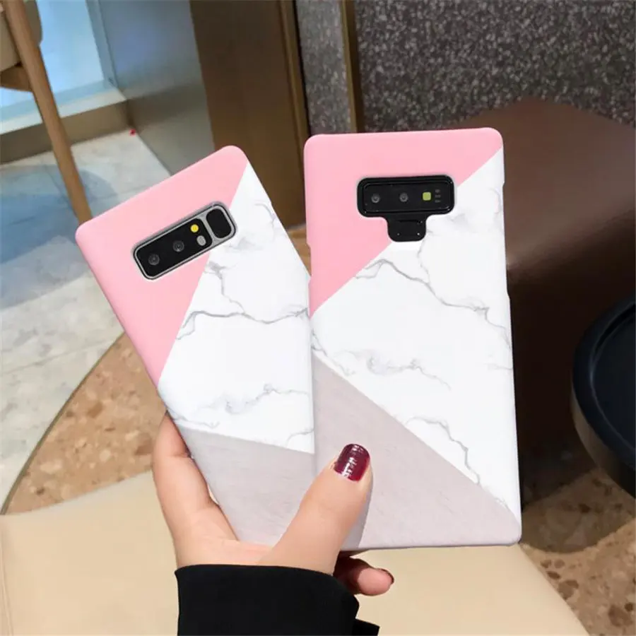 Чехол для телефона с Розовым Мрамором samsung Galaxy S7edge S8 S9 Plus матовый жесткая задняя