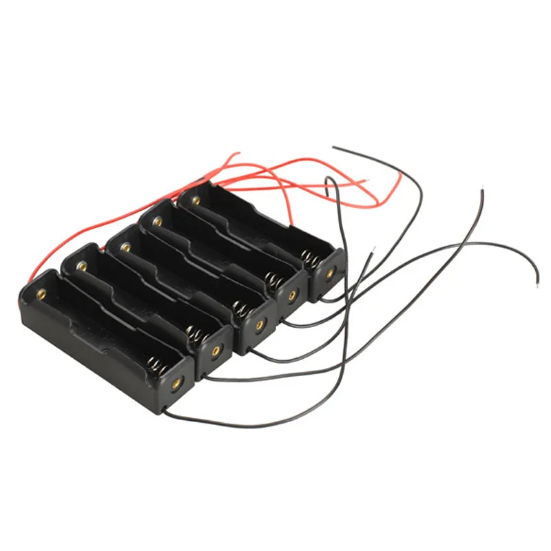 

5X Single Slot 18650 Mobile Battery Clip Case Holder with Wire Leads DIY Battery Holder Storage Box Case With Wire Lead