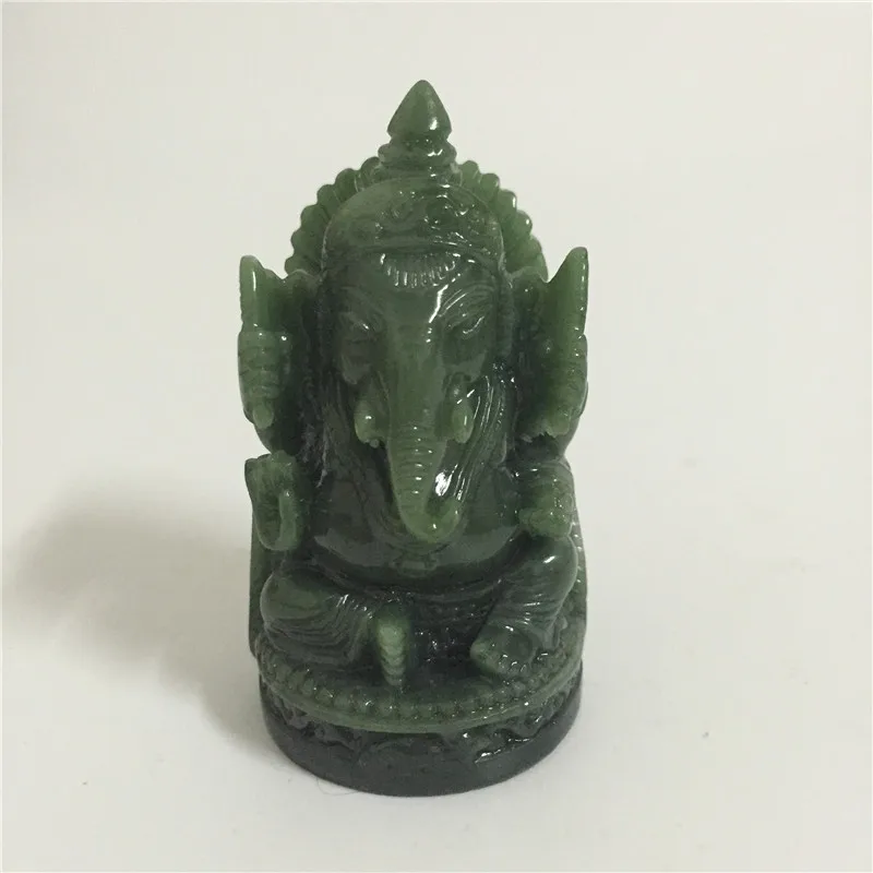 Ganesha buda heykeli fil tanrı heykel Ganesh heykelcik insan yapımı yeşim taş bahçe ev dekorasyon aksesuarları heykelleri