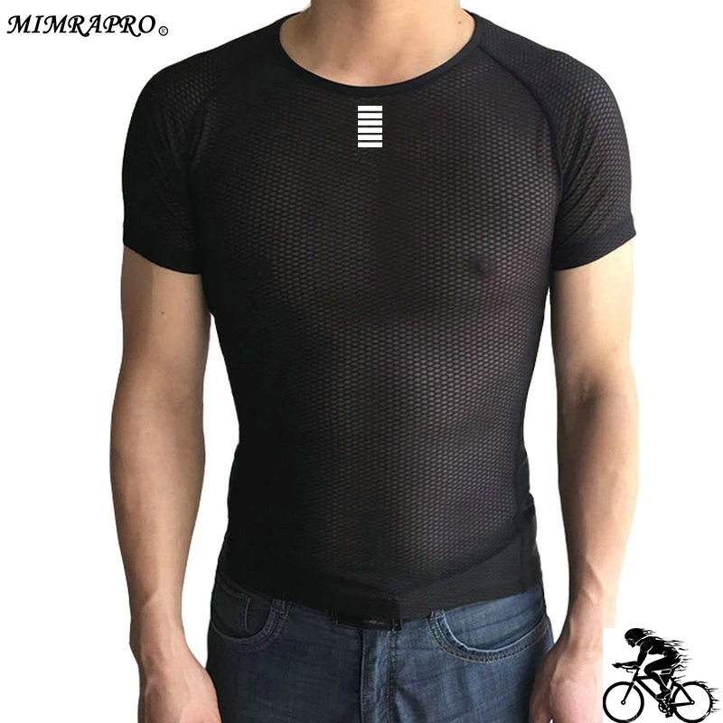 MIMRAPRO черный базовый слой с коротким рукавом для велоспорта/Одежда верховой