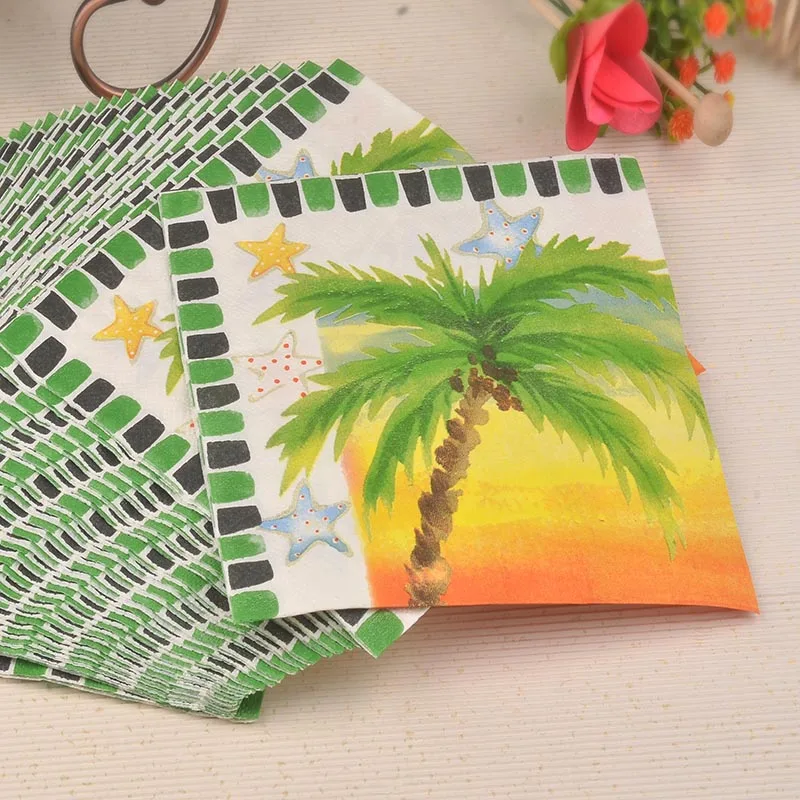 Новинка 2017 года море кокосовой Starfish Бумага салфетка Праздничная Вечеринка Cafe