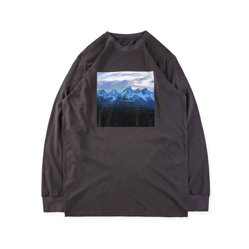 Kanye West WYOMING L/S толстовка с круглым вырезом для мужчин и женщин 1:1 модные