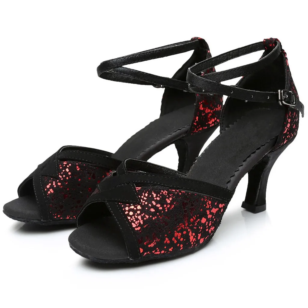 Latin Dance Shoes For Women Girls Tango Ballroom High Heels soft Dancing 5/7cm Sandals#4 | Спорт и развлечения