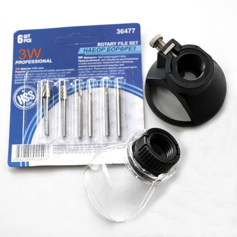 Фото Tungfull DREMEL шлифовальный станок с защитной крышкой, резной локатор, шлифовальные весы с 6 в 1 древесными фрезерными заусенцами, резак, вращающийся инструмент Dremel №3