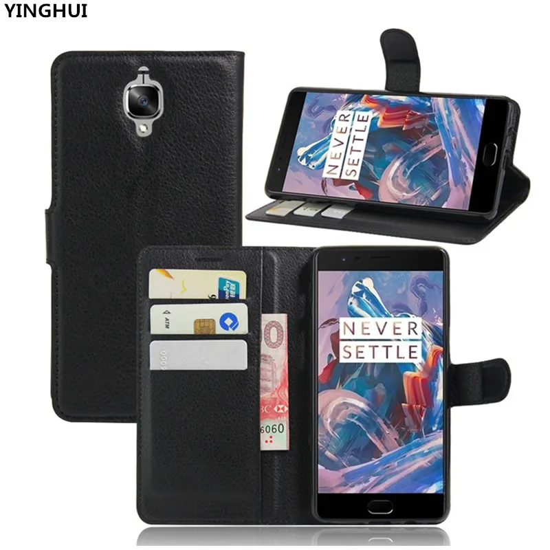 For Oneplus 3 3T phone Case Flip wallet Luxury PU Leather Back Cover 3t protective case bag One plus Three Soft | Мобильные телефоны