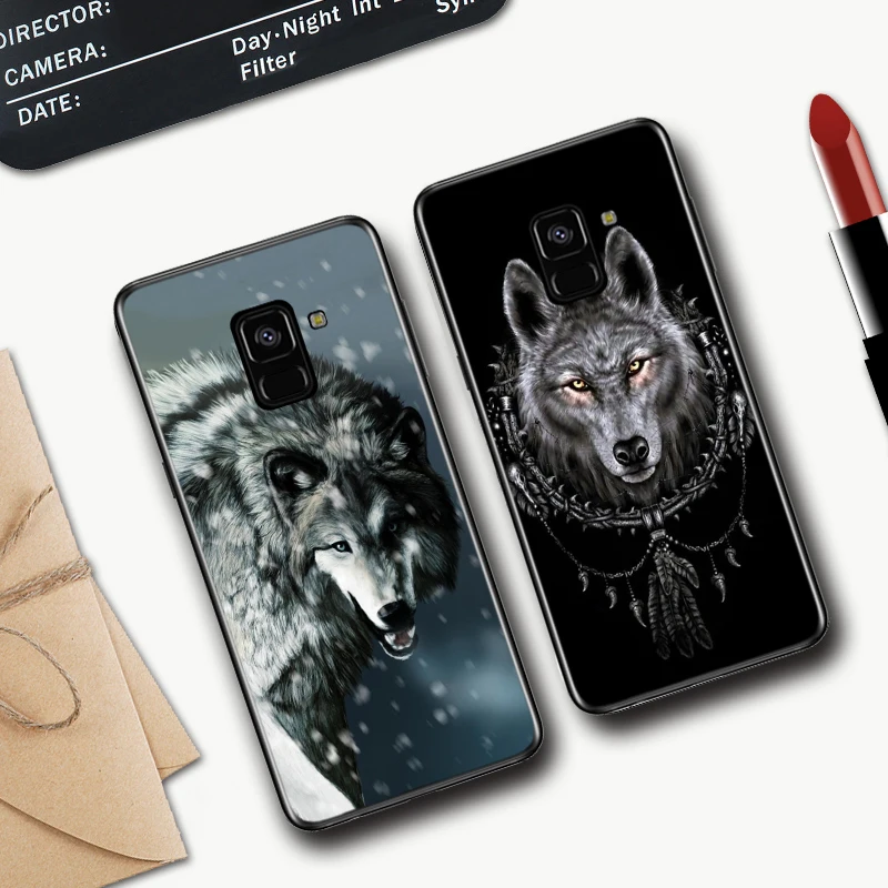 Силиконовый чехол волк на снегу для Samsung A2 Core A3 A5 A6 Plus A7 A8 A9 A10 A30 A50 A60 A70 A10S A30S A50S