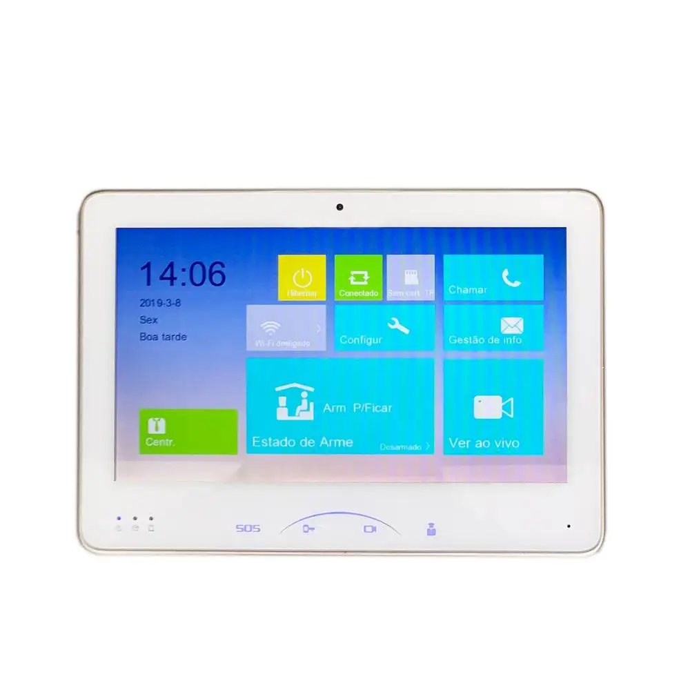 HIK multi-язык DS-KH8501-WT 10-дюймовый сенсорный экран крытый монитор, умный дверной звонок, видео-домофон, проводной дверной звонок, встроенным Wi-Fi камера