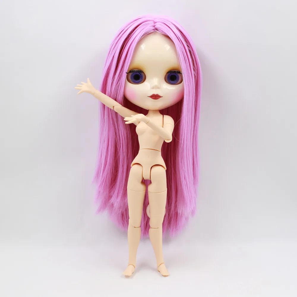 Ледяной DBS Blyth кукольные 1/6 bjd светильник фиолетовые волосы без челки из белой кожи