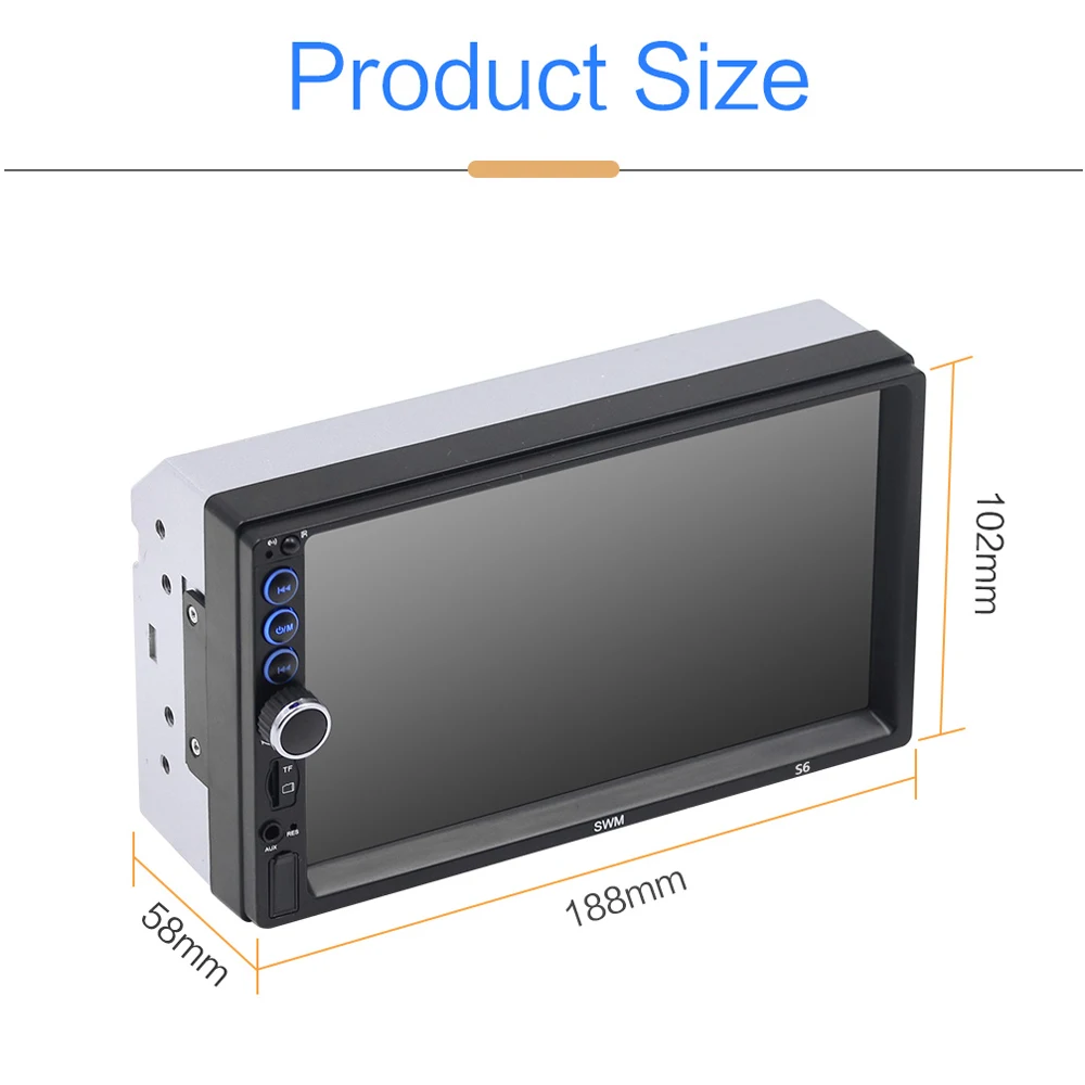 AMprime 2din 7 &quotАвторадио Аудио мультимедийный плеер Bluetooth 2 Din MP5 USB FM с IOS/Android зеркальная
