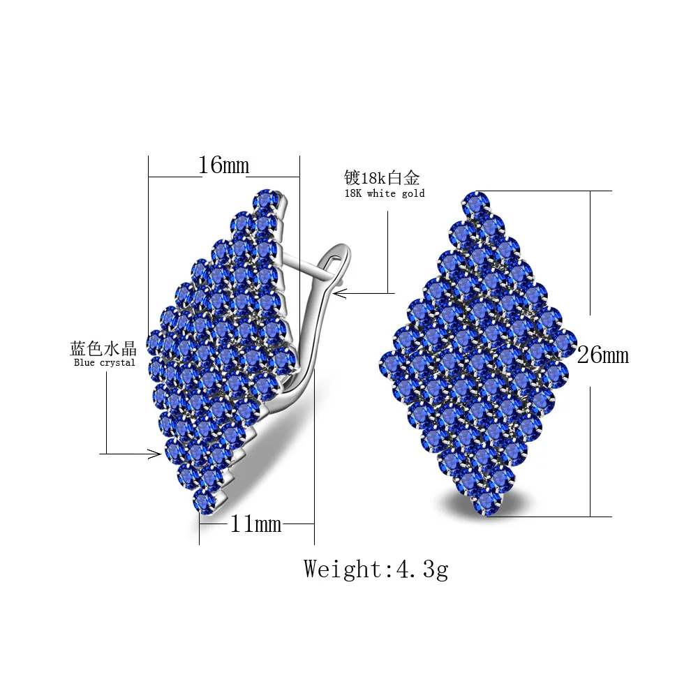 Женские серьги гвоздики ed26 роскошные классические ювелирные изделия из