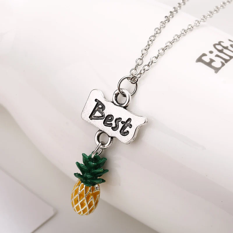 2 шт./компл. ожерелье с ананасом и фруктами для дружбы подвеской девочек