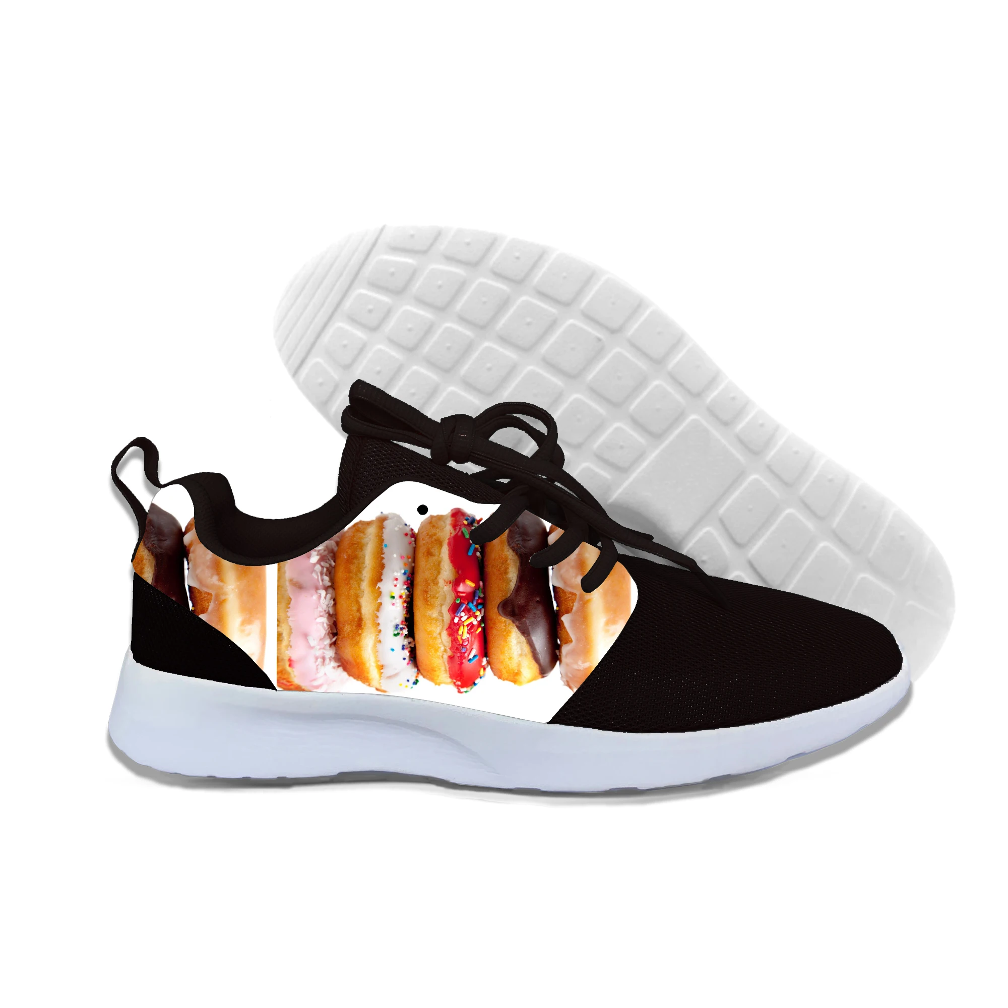 2019 новые женские/мужские кроссовки с принтом пончик гамбургерс Повседневная