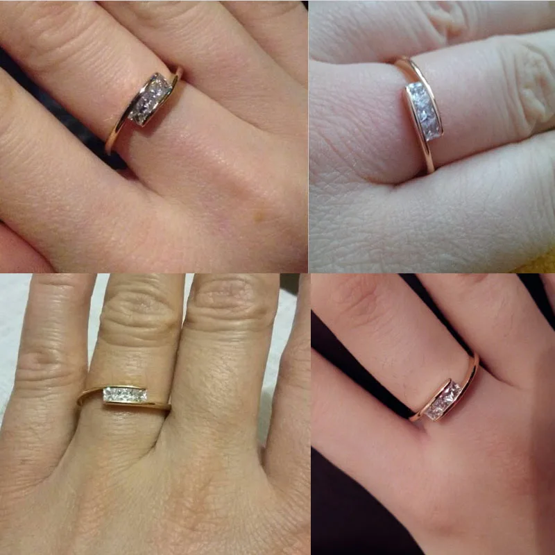 XIAGAO новое дизайнерское простое кольцо золотого цвета с кубическим цирконием