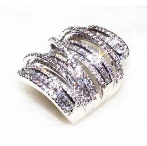 

Кольцо из серебра 925 пробы с имитацией циркония, Size5-11 пробы