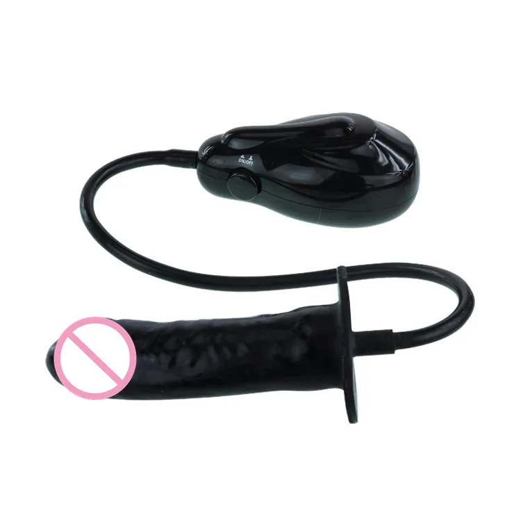 Взрослая мастурбация надувной вибрационный черный фаллоимитатор для женщин и