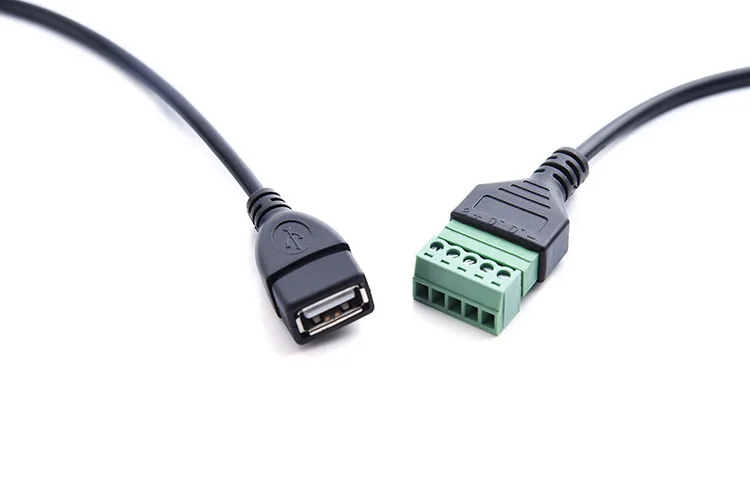 30 см USB 2 0 Тип A гнездовой до 5P винтовой щит клеммный разъем адаптер Соединительный