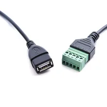 30 см USB 2 0 Тип A гнездовой до 5P винтовой щит клеммный разъем