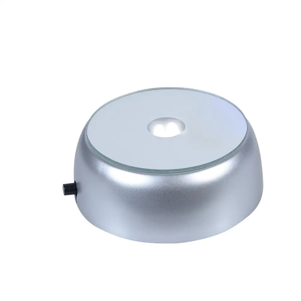 White light HobbyLane 4 светодиодный светящаяся основа светильник красочный круглый стенд база для коктейля Хрустальное стекло прозрачные предметы дисплей - Испускаемый цвет: White light