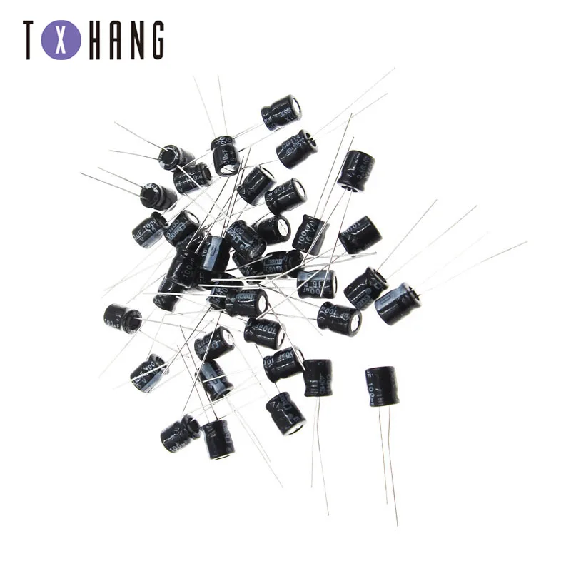100/200 шт электролитические конденсаторы 16V 100 мкФ 5X7MM Алюминий конденсатор с
