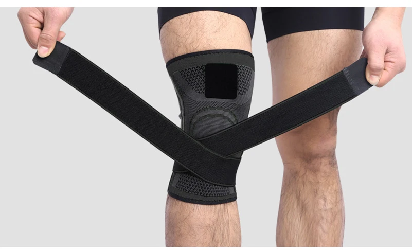 Черный 1 шт. спортивные наколенники 3D наколенники баскетбольные наколенники ленты танцевальные наколенники компрессионные тактические - Цвет: Черный