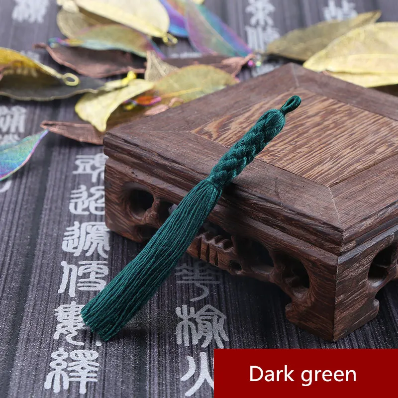 Dark green 5 шт. мини цветок конопли кисточкой ювелирные изделия занавес одежды декоративные аксессуары DIY Ключ сотовый телефон сумка бахрома отделка кисточки кулон - Цвет: Dark green