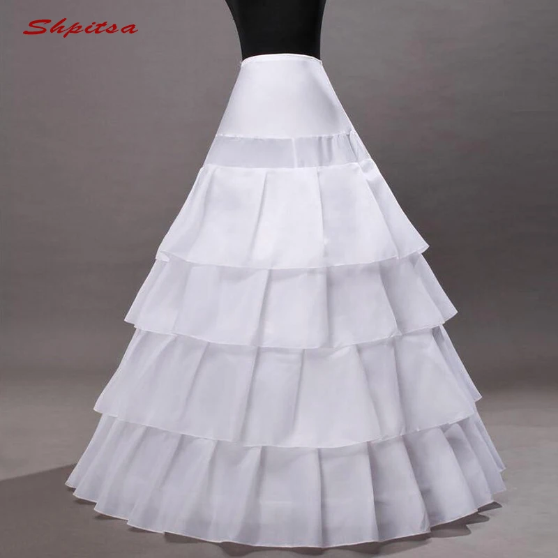 

Белое Бальное Платье, подъюбник для свадебного платья, пышная юбка с 4 ободками, Нижняя юбка, Женский подъюбник из кринолина